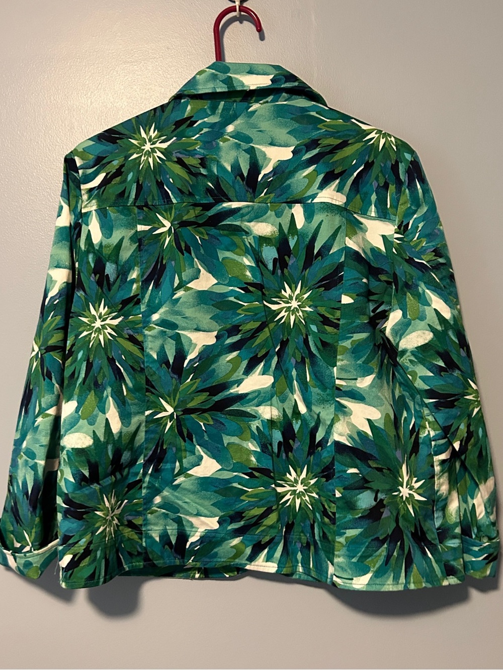 Draper & Damon Green Floral Print Women's Jacket Stretch LP - Picture 2 of 4